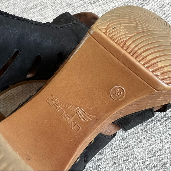 Dansko Black Leather Women's Demetra Slingback Sandals Size 39 - Picture 6 of 12